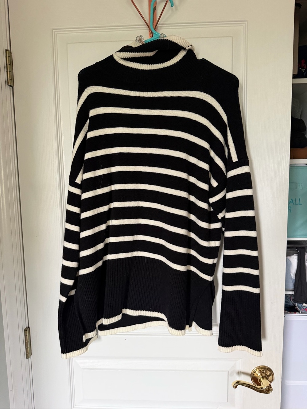 Black & White Striped Men’s Knit Sweater